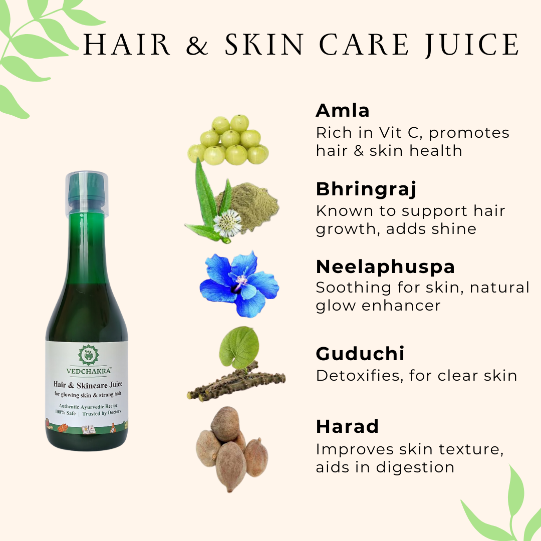 Vedchakra Hair & Skin Care Juice - Natural Beauty from Within - 500ml